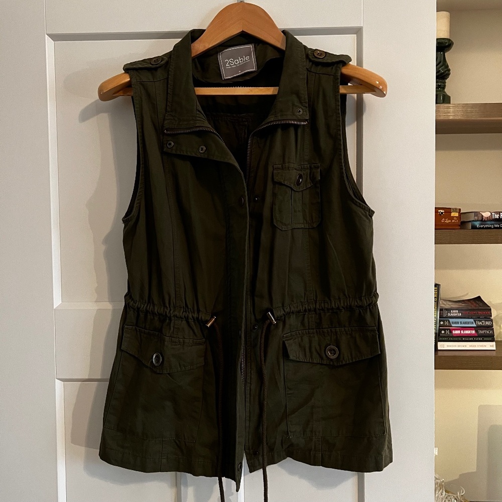 Women's Utility Vest, Olive Green, Medium